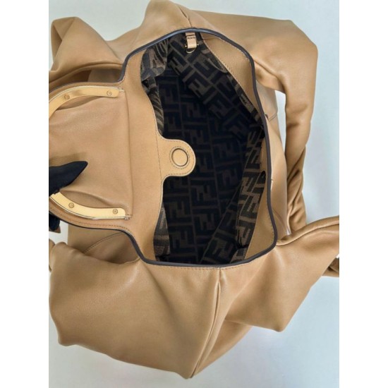 Premium Replica Fendi Spy small/medium/large hobo bag with twisted handle apricot At Cheap Price