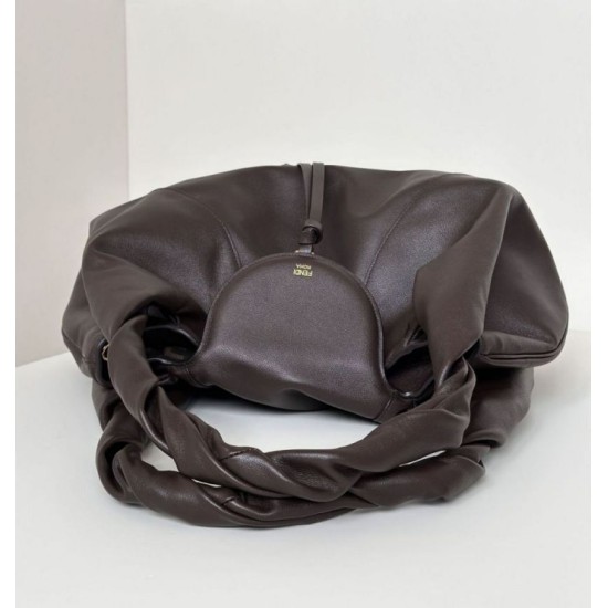 Premium Replica Fendi Spy small/medium/large hobo bag with twisted handle coffee At Cheap Price