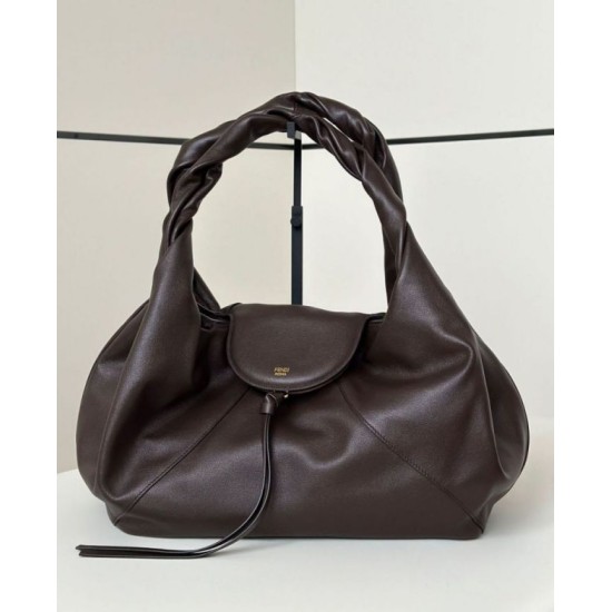 Premium Replica Fendi Spy small/medium/large hobo bag with twisted handle coffee At Cheap Price