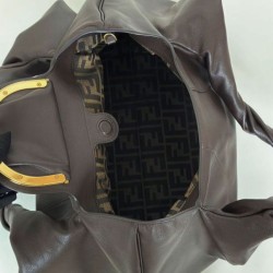 Premium Replica Fendi Spy small/medium/large hobo bag with twisted handle coffee At Cheap Price
