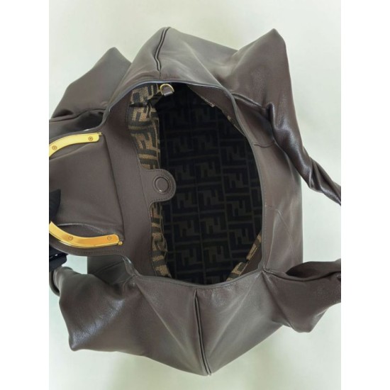 Premium Replica Fendi Spy small/medium/large hobo bag with twisted handle coffee At Cheap Price