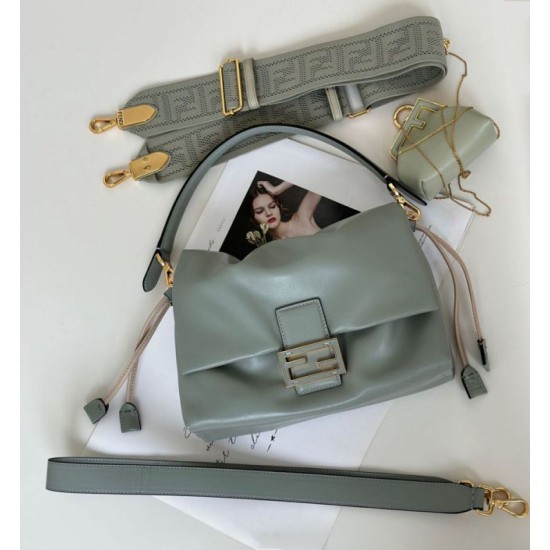 Premium Replica Fendi Mamma Baguette Medium/Large Bag Dove Gray At Cheap Price