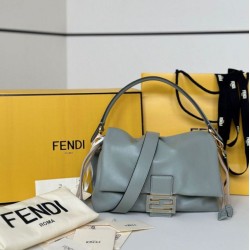 Premium Replica Fendi Mamma Baguette Medium/Large Bag Dove Gray At Cheap Price