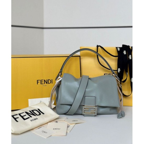 Premium Replica Fendi Mamma Baguette Medium/Large Bag Dove Gray At Cheap Price
