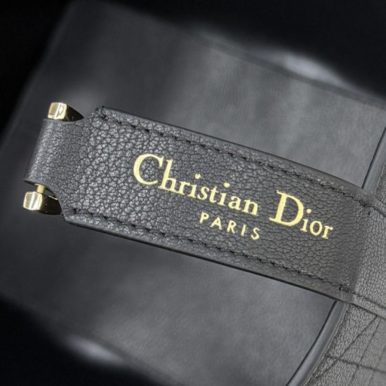 Premium Replica Dior Toujours Medium/Large Bag Black Macrocannage Calfskin At Cheap Price
