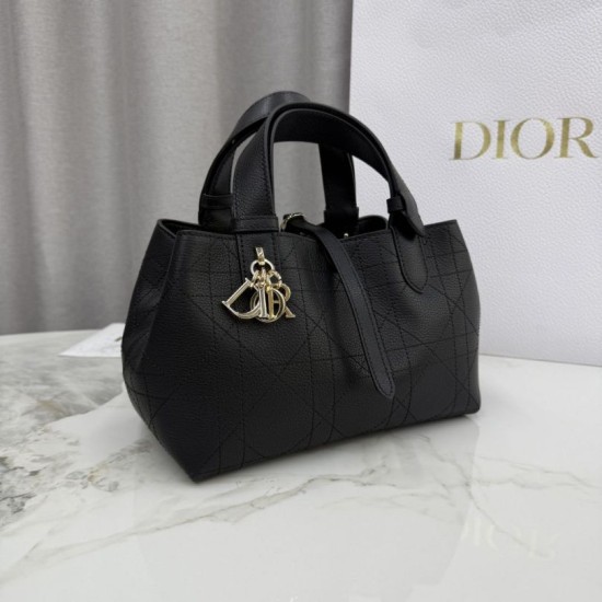 Premium Replica Dior Toujours Small Bag Black Macrocannage Calfskin At Cheap Price