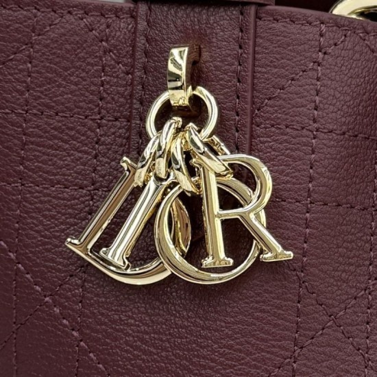 Premium Replica Dior Toujours Small Bag Burgundy Macrocannage Calfskin At Cheap Price