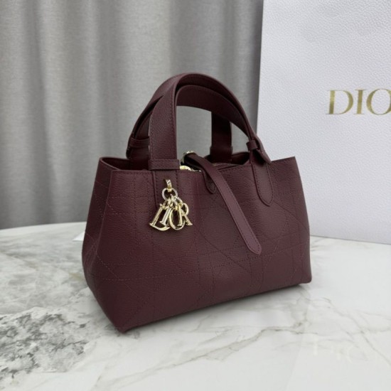 Premium Replica Dior Toujours Small Bag Burgundy Macrocannage Calfskin At Cheap Price