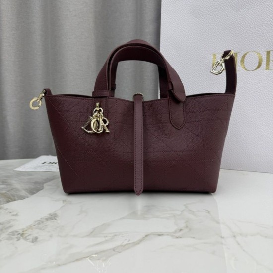 Premium Replica Dior Toujours Small Bag Burgundy Macrocannage Calfskin At Cheap Price