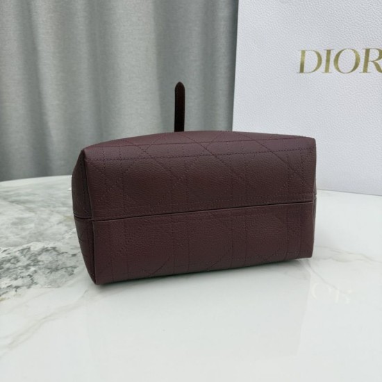 Premium Replica Dior Toujours Small Bag Burgundy Macrocannage Calfskin At Cheap Price