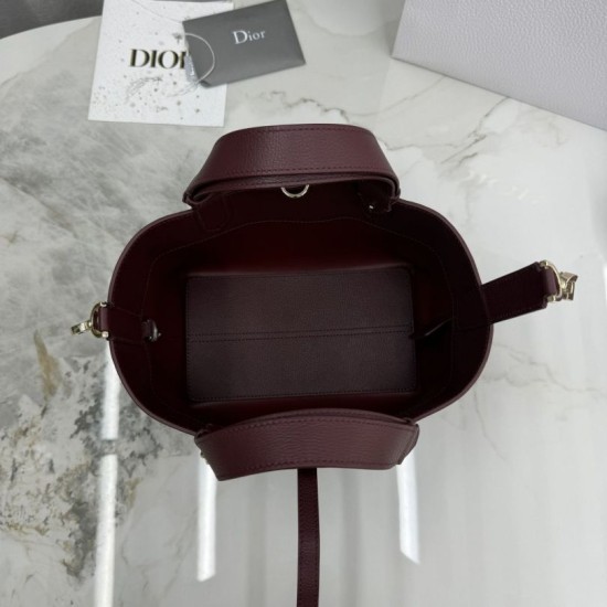 Premium Replica Dior Toujours Small Bag Burgundy Macrocannage Calfskin At Cheap Price