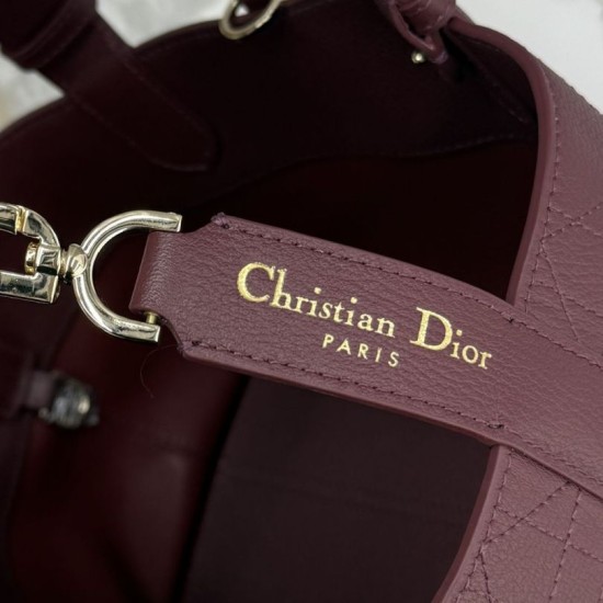 Premium Replica Dior Toujours Small Bag Burgundy Macrocannage Calfskin At Cheap Price