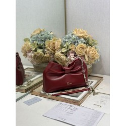 Premium Replica Dior Bow Bag with Claret Bow and Gold-Finish Metal At Cheap Price