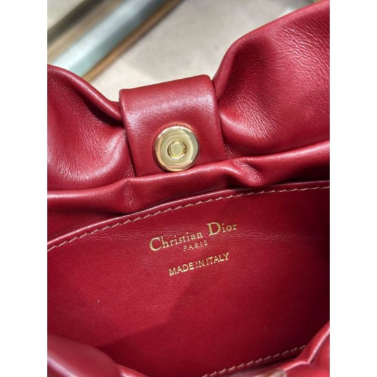 Fake Dior Bow Bag with Claret Bow and Gold-Finish Metal Knockoff Clone Sale Online Premium Replica Dior Bow Bag with Claret Bow and Gold-Finish Metal At Cheap Price