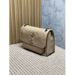 Premium Replica Vintage Niki Medium YSL Saint Laurent Crossbody Bag Waxed and Oiled Leather Apricot At Cheap Price