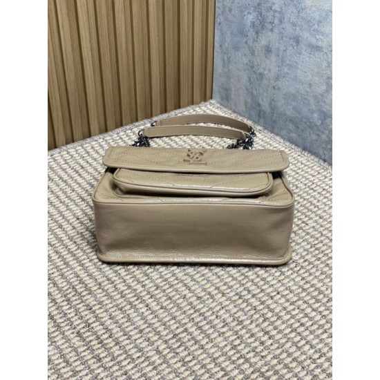 Premium Replica Vintage Niki Medium YSL Saint Laurent Crossbody Bag Waxed and Oiled Leather Apricot At Cheap Price
