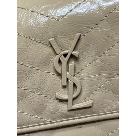 Premium Replica Vintage Niki Medium YSL Saint Laurent Crossbody Bag Waxed and Oiled Leather Apricot At Cheap Price