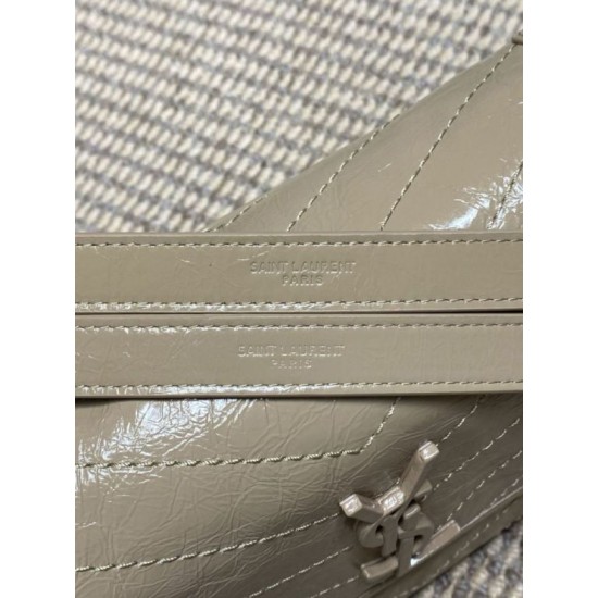 Premium Replica Vintage Niki Medium YSL Saint Laurent Crossbody Bag Waxed and Oiled Leather Apricot At Cheap Price