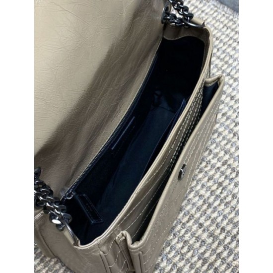 Premium Replica Vintage Niki Medium YSL Saint Laurent Crossbody Bag Waxed and Oiled Leather Apricot At Cheap Price