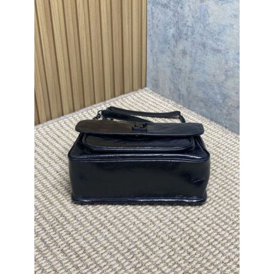 Fake Vintage Niki Medium YSL Saint Laurent Crossbody Bag Waxed and Oiled Leather Black Knockoff Clone Sale Online Premium Replica Vintage Niki Medium YSL Saint Laurent Crossbody Bag Waxed and Oiled Leather Black At Cheap Price