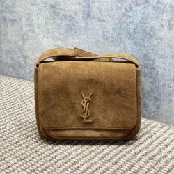 Premium Replica YSL Saint Laurent Niki Besace Suede Shoulder Bag Brown At Cheap Price