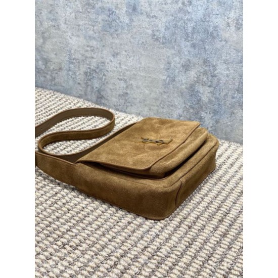 Fake YSL Saint Laurent Niki Besace Suede Shoulder Bag Brown Knockoff Clone Sale Online Premium Replica YSL Saint Laurent Niki Besace Suede Shoulder Bag Brown At Cheap Price