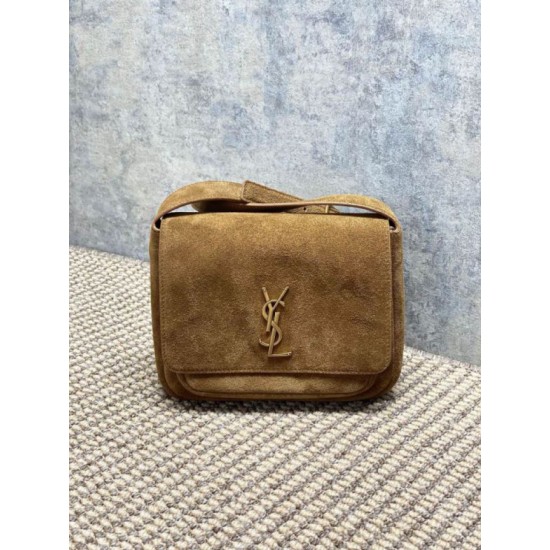 Fake YSL Saint Laurent Niki Besace Suede Shoulder Bag Brown Knockoff Clone Sale Online Premium Replica YSL Saint Laurent Niki Besace Suede Shoulder Bag Brown At Cheap Price
