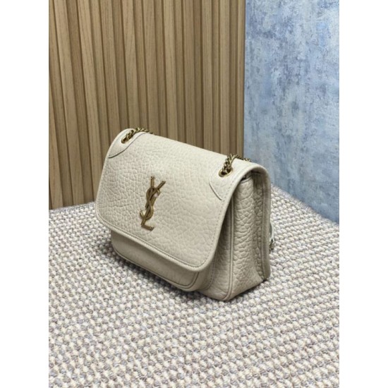 Fake YSL Saint Laurent Niki Medium/Large Grained Lambskin Beige Knockoff Clone Sale Online Premium Replica YSL Saint Laurent Niki Medium/Large Grained Lambskin Beige At Cheap Price