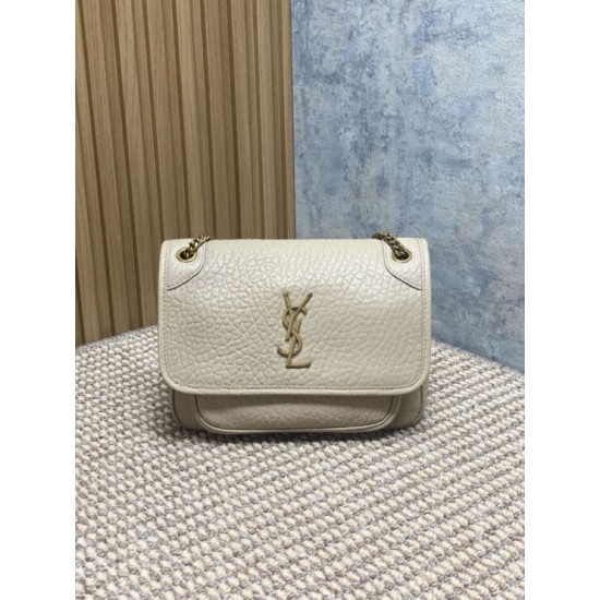 Fake YSL Saint Laurent Niki Medium/Large Grained Lambskin Beige Knockoff Clone Sale Online Premium Replica YSL Saint Laurent Niki Medium/Large Grained Lambskin Beige At Cheap Price