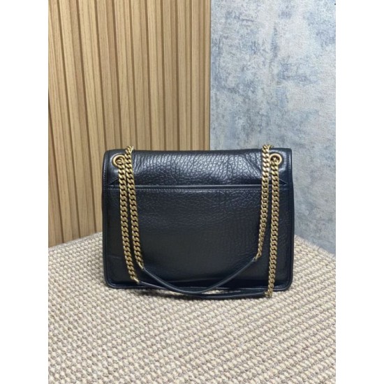 Fake YSL Saint Laurent Niki Medium/Large Grained Lambskin Black Knockoff Clone Sale Online Premium Replica YSL Saint Laurent Niki Medium/Large Grained Lambskin Black At Cheap Price