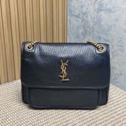 Premium Replica YSL Saint Laurent Niki Medium/Large Grained Lambskin Black At Cheap Price