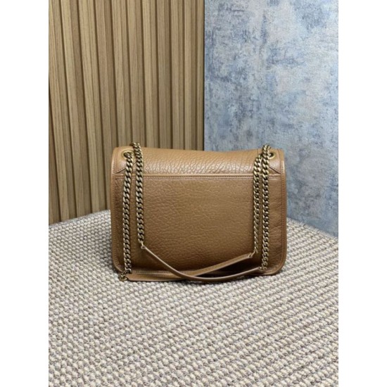 Premium Replica YSL Saint Laurent Niki Medium/Large Grained Lambskin Brown At Cheap Price