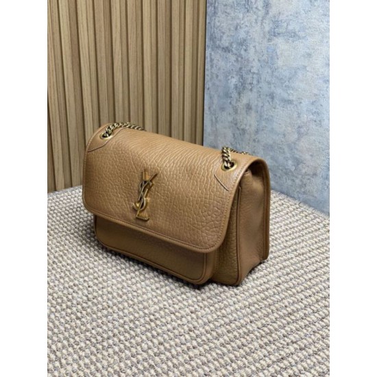 Premium Replica YSL Saint Laurent Niki Medium/Large Grained Lambskin Brown At Cheap Price