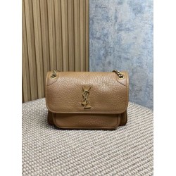 Premium Replica YSL Saint Laurent Niki Medium/Large Grained Lambskin Brown At Cheap Price