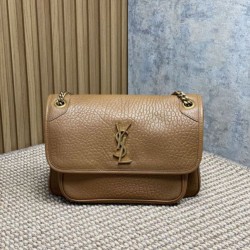 Premium Replica YSL Saint Laurent Niki Medium/Large Grained Lambskin Brown At Cheap Price