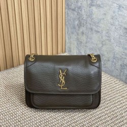 Premium Replica YSL Saint Laurent Niki Medium/Large Grained Lambskin Light Coffee At Cheap Price