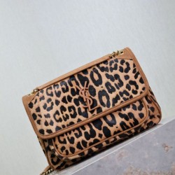 Premium Replica YSL Saint Laurent Niki Medium Chain Flap Bag with Leopard Print At Cheap Price