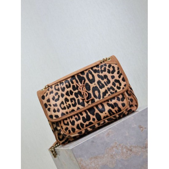 Premium Replica YSL Saint Laurent Niki Medium Chain Flap Bag with Leopard Print At Cheap Price