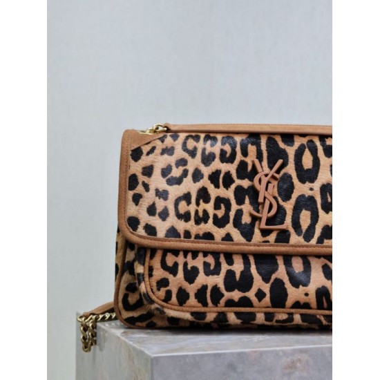 Premium Replica YSL Saint Laurent Niki Medium Chain Flap Bag with Leopard Print At Cheap Price