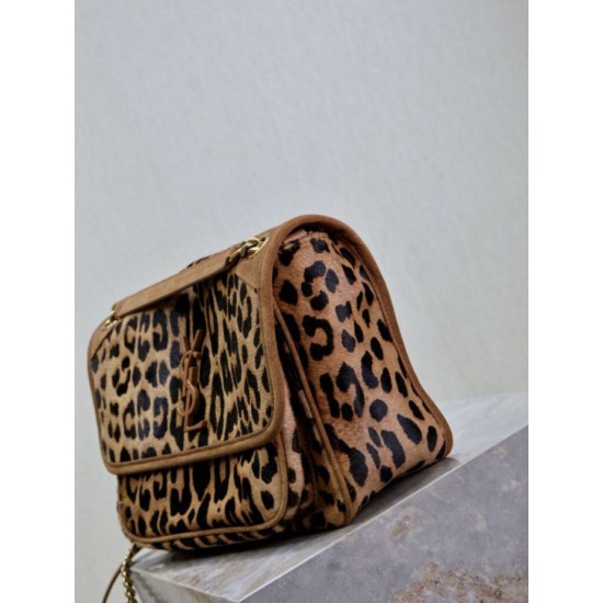 Premium Replica YSL Saint Laurent Niki Medium Chain Flap Bag with Leopard Print At Cheap Price