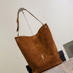 Premium Replica YSL Saint Laurent Niki Soft Bucket Bag Caramel Suede At Cheap Price