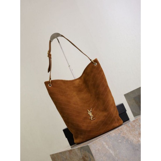 Premium Replica YSL Saint Laurent Niki Soft Bucket Bag Caramel Suede At Cheap Price
