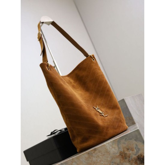 Premium Replica YSL Saint Laurent Niki Soft Bucket Bag Caramel Suede At Cheap Price