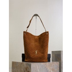 Premium Replica YSL Saint Laurent Niki Soft Bucket Bag Caramel Suede At Cheap Price