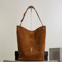 Premium Replica YSL Saint Laurent Niki Soft Bucket Bag Caramel Suede At Cheap Price
