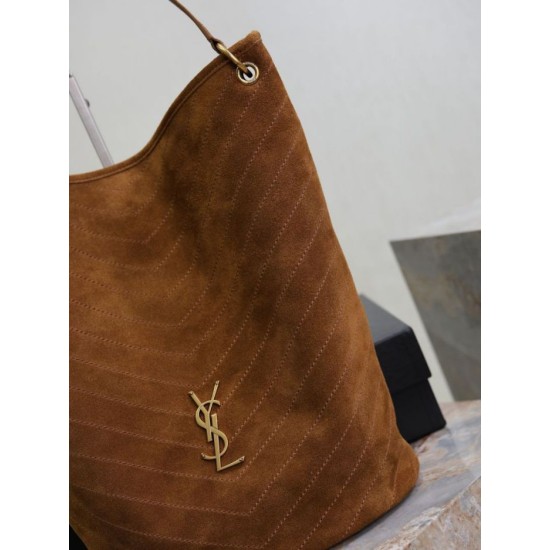 Premium Replica YSL Saint Laurent Niki Soft Bucket Bag Caramel Suede At Cheap Price