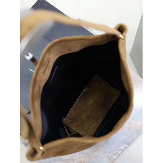 Premium Replica YSL Saint Laurent Niki Soft Bucket Bag Caramel Suede At Cheap Price