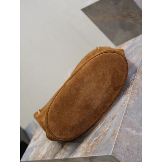 Premium Replica YSL Saint Laurent Niki Soft Bucket Bag Caramel Suede At Cheap Price