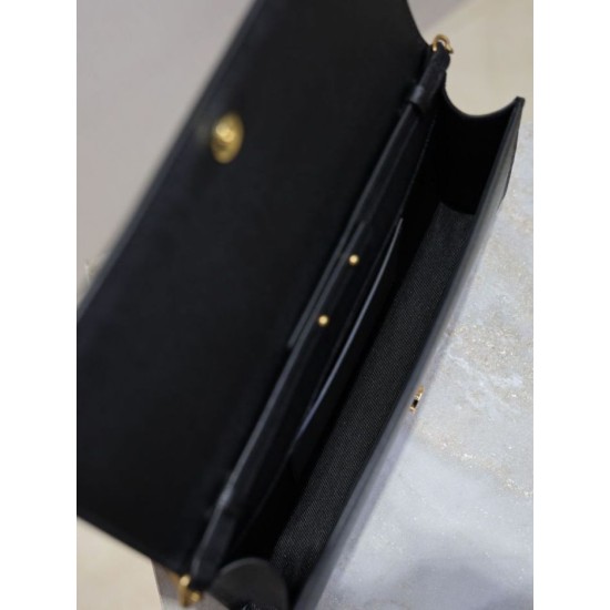 Premium Replica YSL Saint Laurent Kate Clutch Black Hammered Leather At Cheap Price