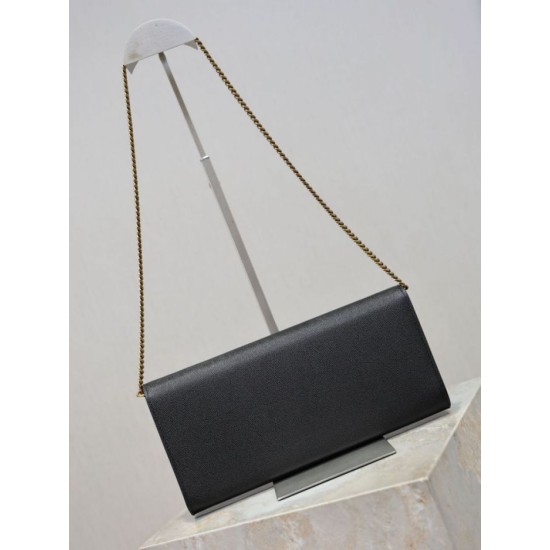 Premium Replica YSL Saint Laurent Kate Clutch Black Hammered Leather At Cheap Price